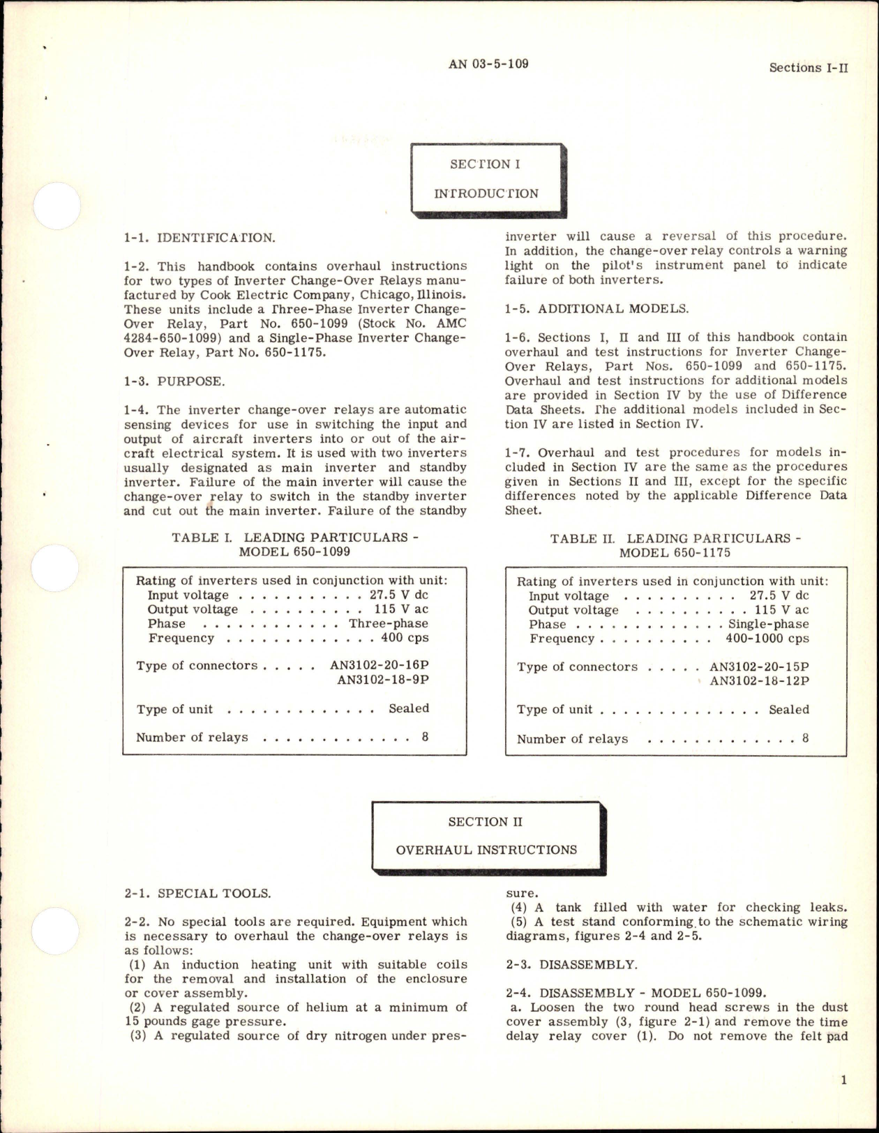 Sample page 5 from AirCorps Library document: Overhaul Instructions for Inverter Change-Over Relays - Models 650-1099, 650-1175, 650-1740, and 650-4018 