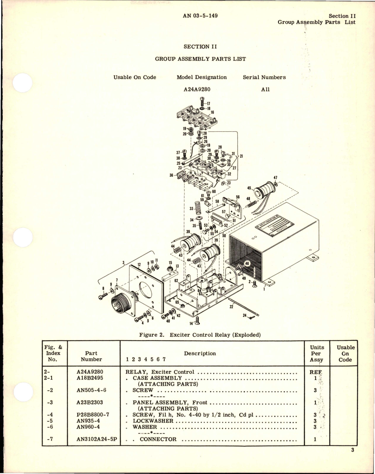 Sample page 5 from AirCorps Library document: Illustrated Parts Breakdown for Exciter Control Relay - Type H-1 - Part A24A9280