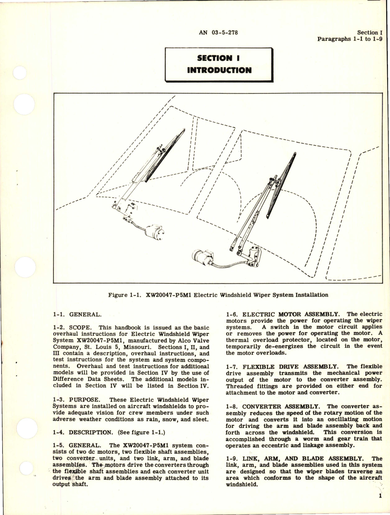 Sample page 5 from AirCorps Library document: Overhaul Instructions for Electric Windshield Wiper System - Model XW 20047-P5M1 