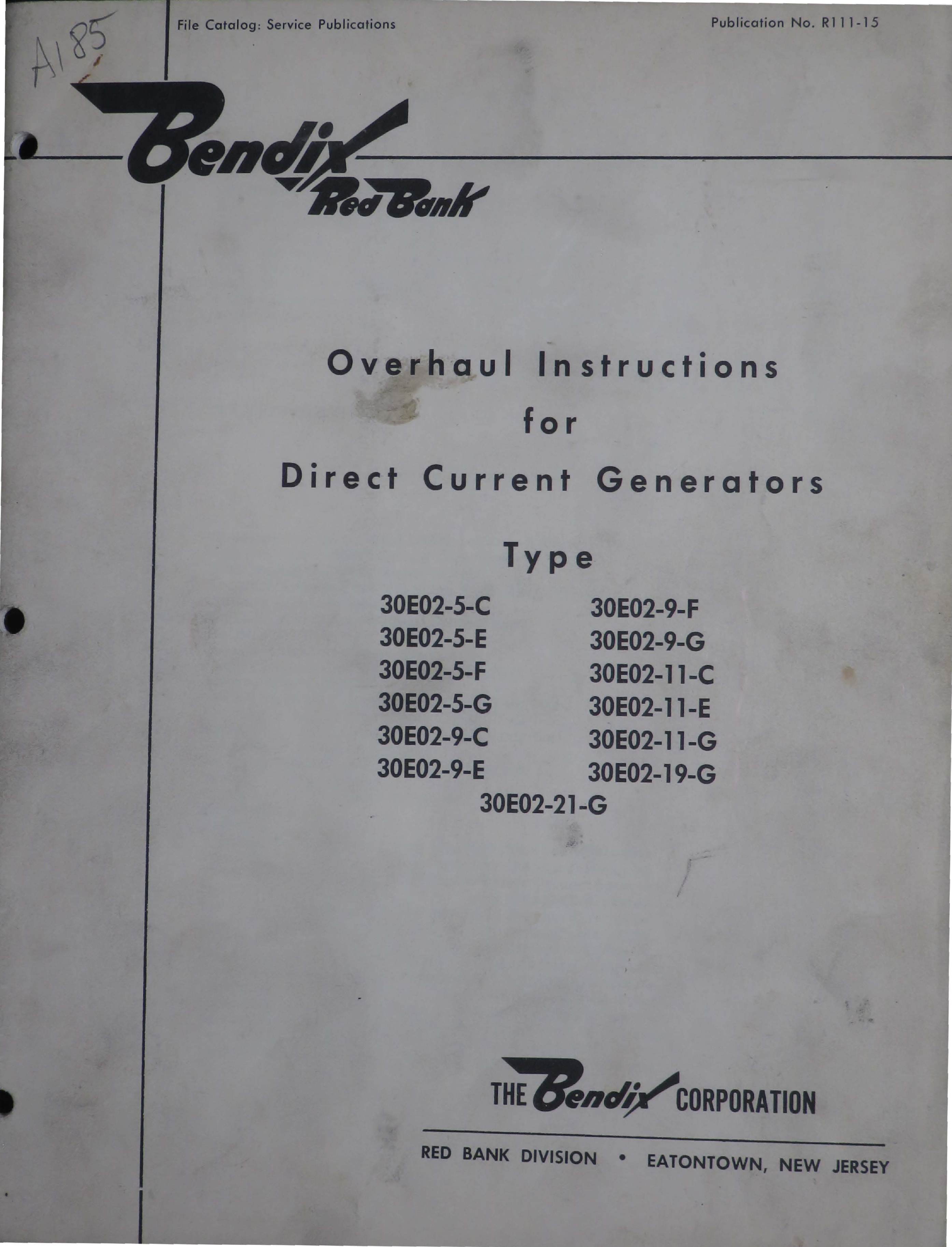 Sample page 1 from AirCorps Library document: Overhaul Instructions for Direct Current Generators