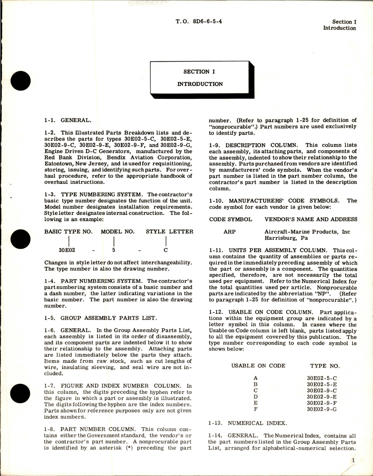 Sample page 5 from AirCorps Library document: Illustrated Parts Breakdown for Engine Driven D-C Generators