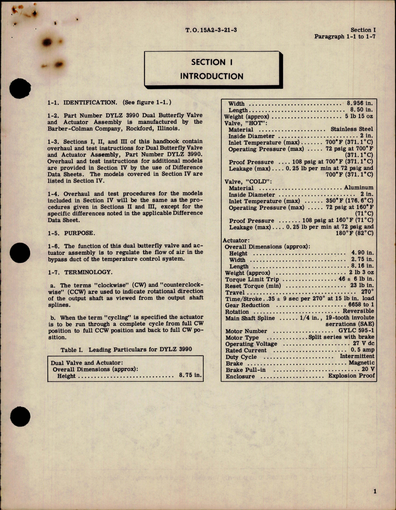 Sample page 5 from AirCorps Library document: Overhaul Manual for Dual Valve and Actuator Assembly