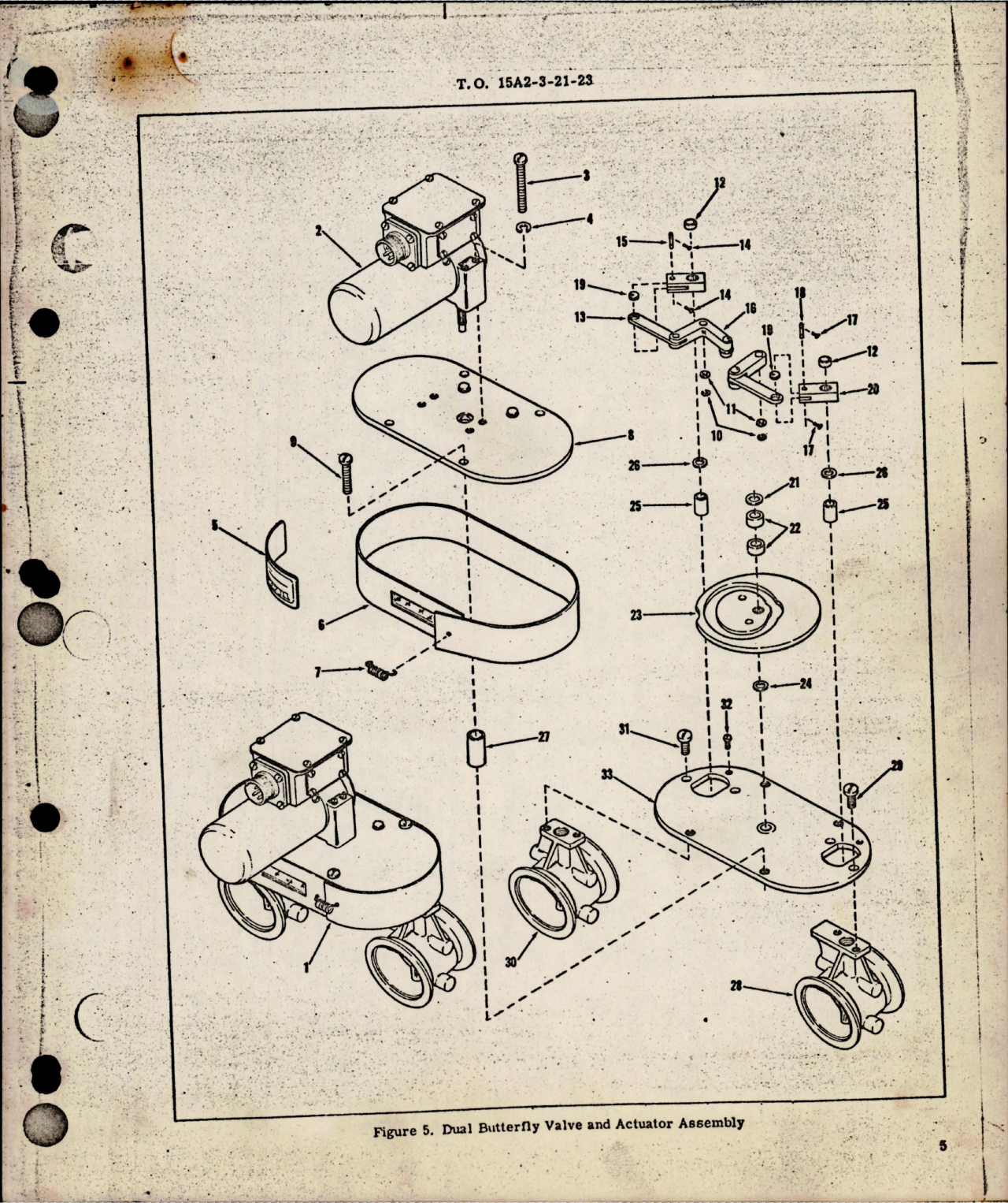 Sample page 5 from AirCorps Library document: Overhaul Instructions with Parts Breakdown for Dual Butterfly Valve and Actuator Assembly - Part DYLZ 3990-3