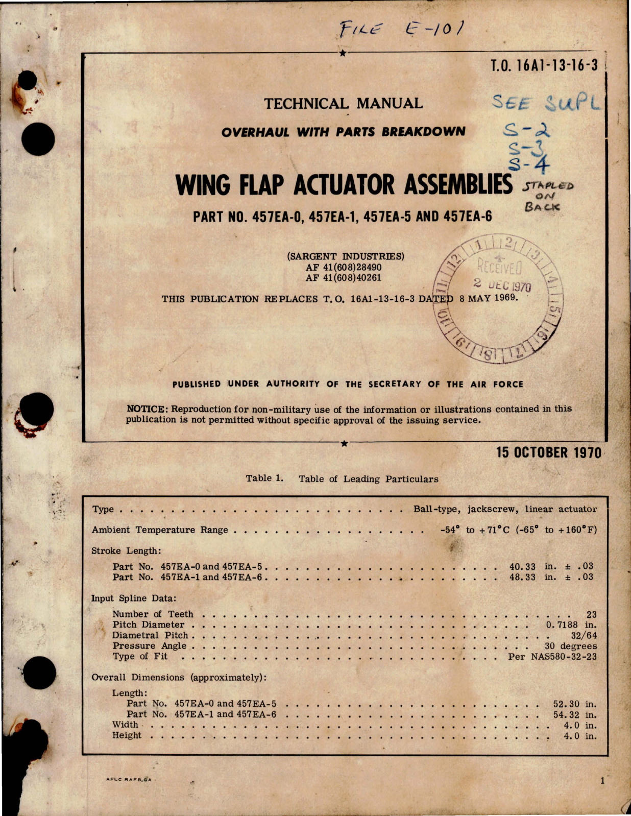 Sample page 1 from AirCorps Library document: Overhaul with Parts Breakdown for Wing Flap Actuator Assembly