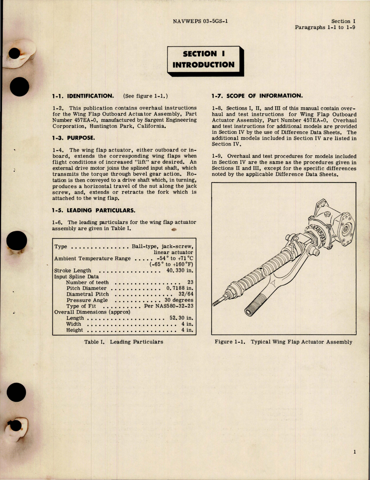 Sample page 5 from AirCorps Library document: Overhaul Instructions for Wing Flap Actuator Assy - Parts 457EA-0 and 457EA-1 