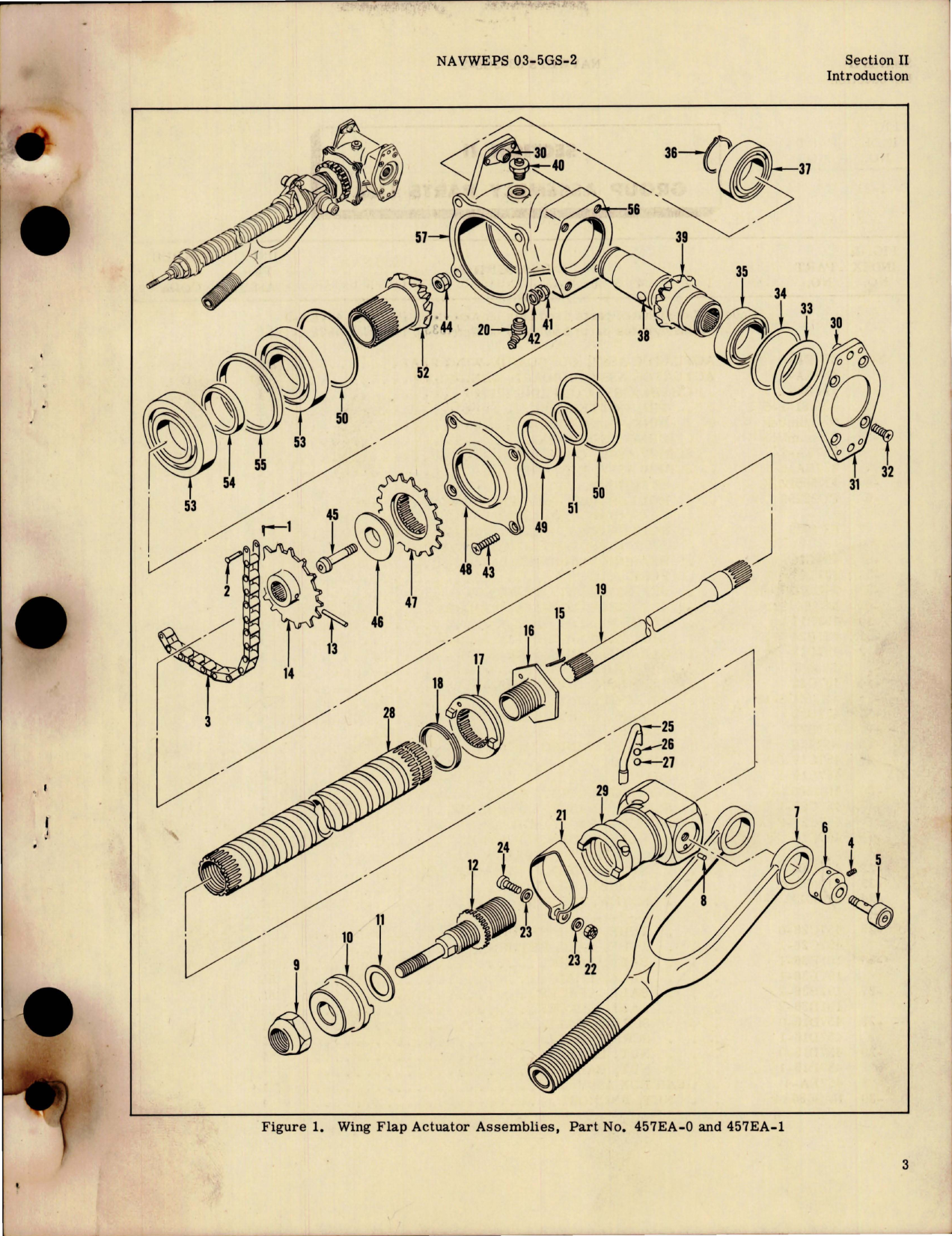 Sample page 5 from AirCorps Library document: Illustrated Parts Breakdown for Wing Flap Actuator Assemblies - Part 457EA-0 and 457EA-1 