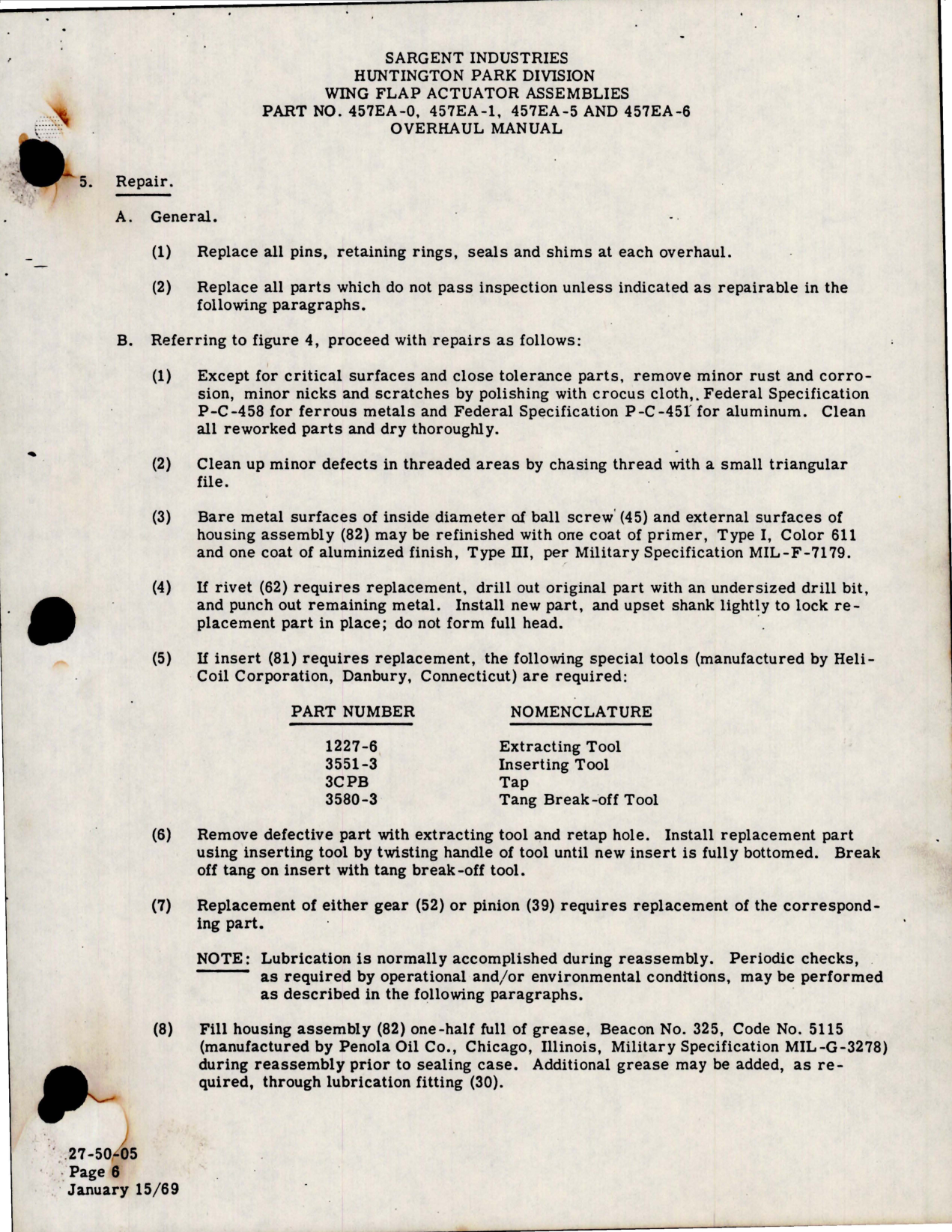 Sample page 7 from AirCorps Library document: Overhaul Manual for Wing Flap Actuator Assemblies