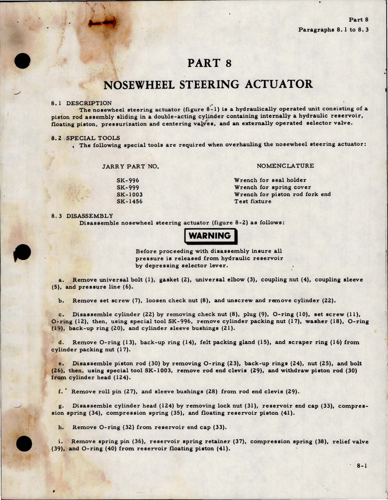 Sample page 1 from AirCorps Library document: Nosewheel Steering Actuator