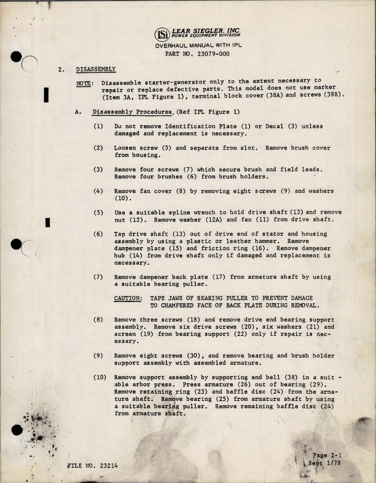 Sample page 9 from AirCorps Library document: Overhaul w Illustrated Parts List for Starter Generator 