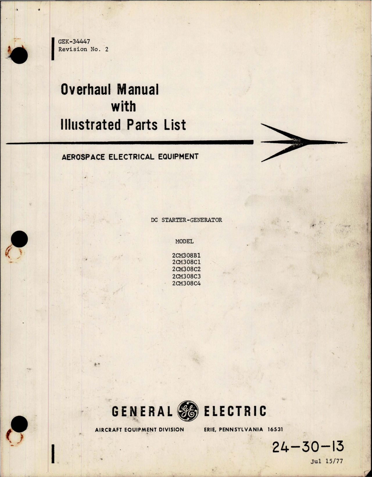 Sample page 1 from AirCorps Library document: Overhaul with Illustrated Parts List for DC Starter Generator 