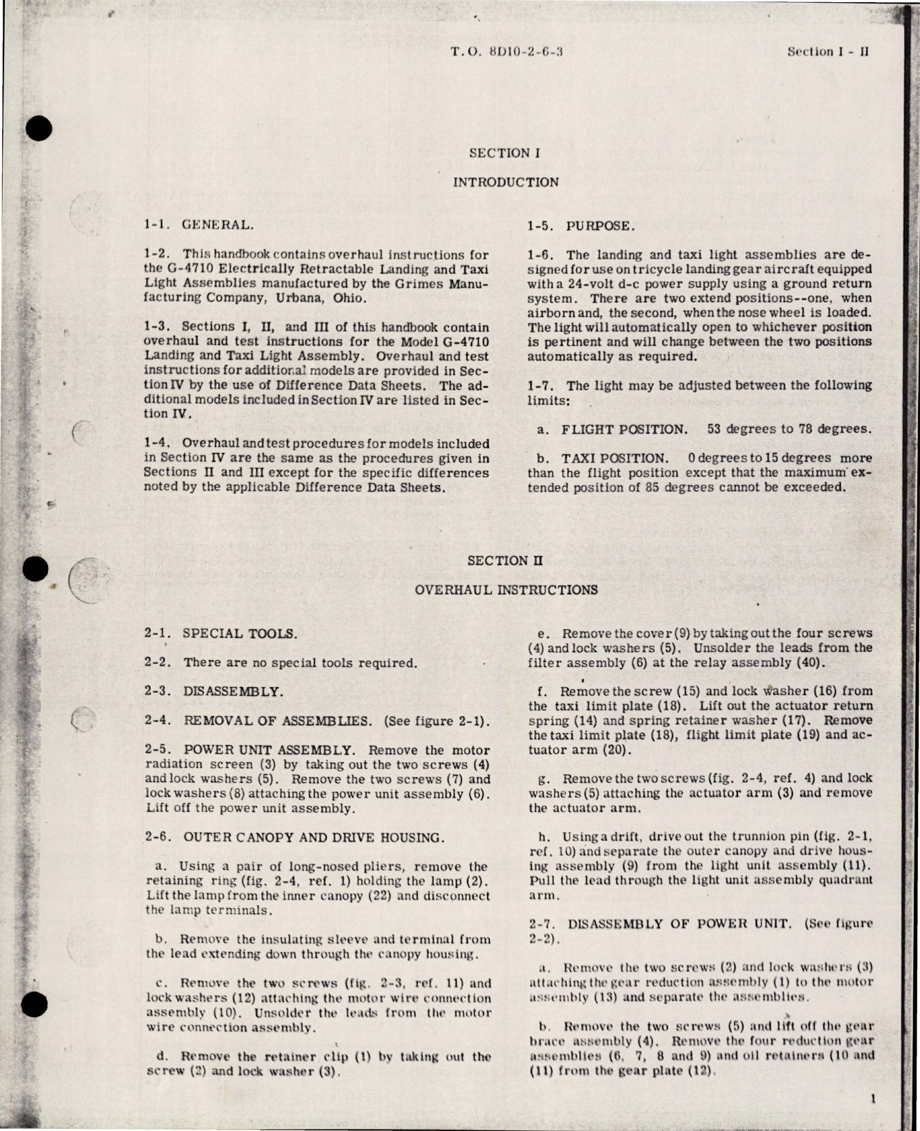 Sample page 5 from AirCorps Library document: Overhaul Instructions for Landing and Taxi Light Assemblies 