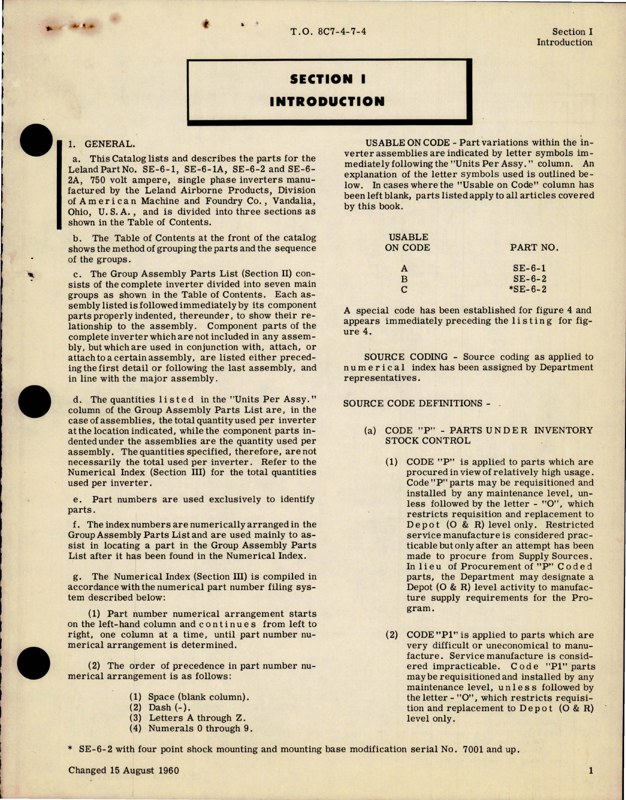 Sample page 5 from AirCorps Library document: Illustrated Parts Breakdown for Inverter - AN 3514-1 - Parts SE-6-1, SE-6-1A, SE-6-2 and SE-6-2A