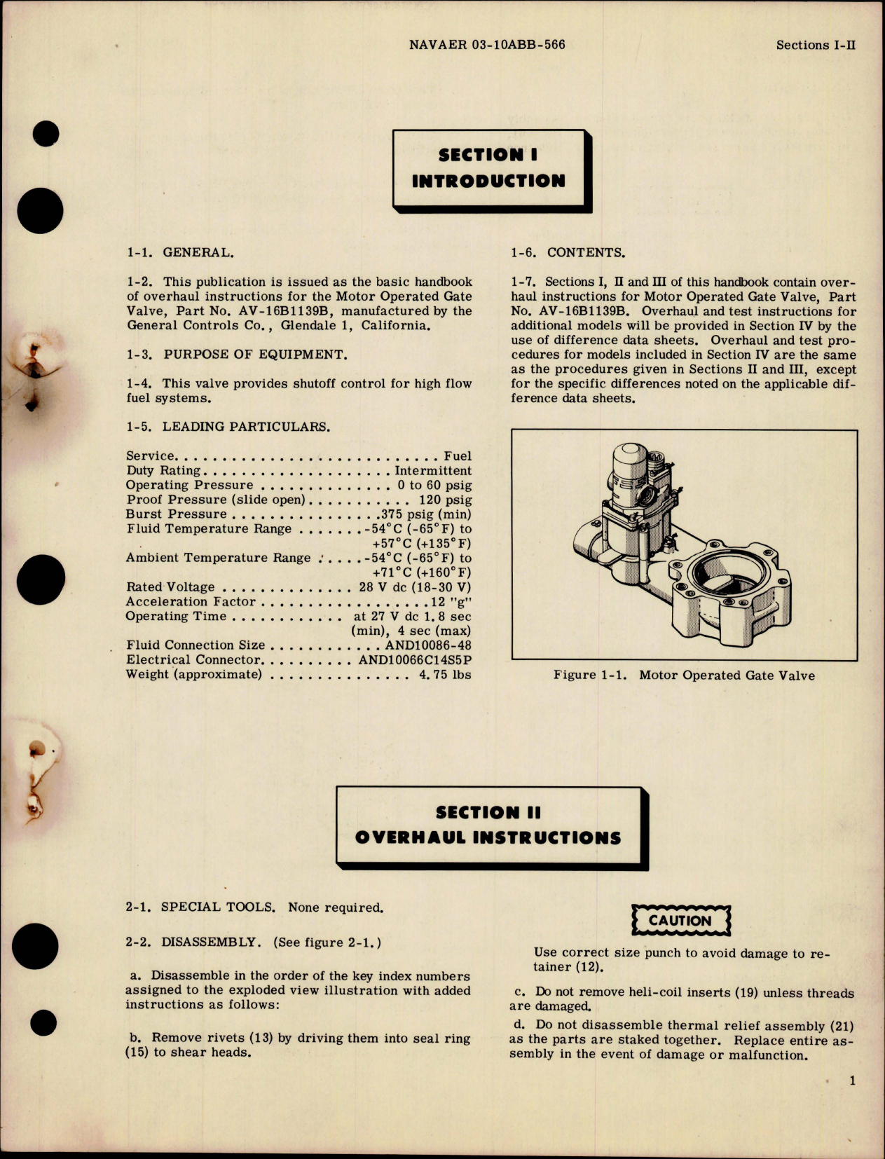 Sample page 5 from AirCorps Library document: Overhaul Instructions for Motor Operated Gate Valve - AV-16B Series - Part AV-16B1139B and Similar Valves