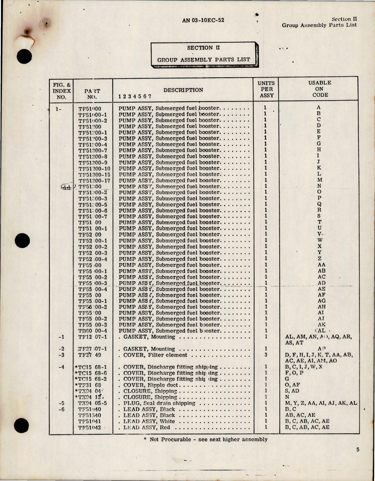 Sample page 7 from AirCorps Library document: Illustrated Parts Breakdown for Submerged Fuel Booster Pumps 