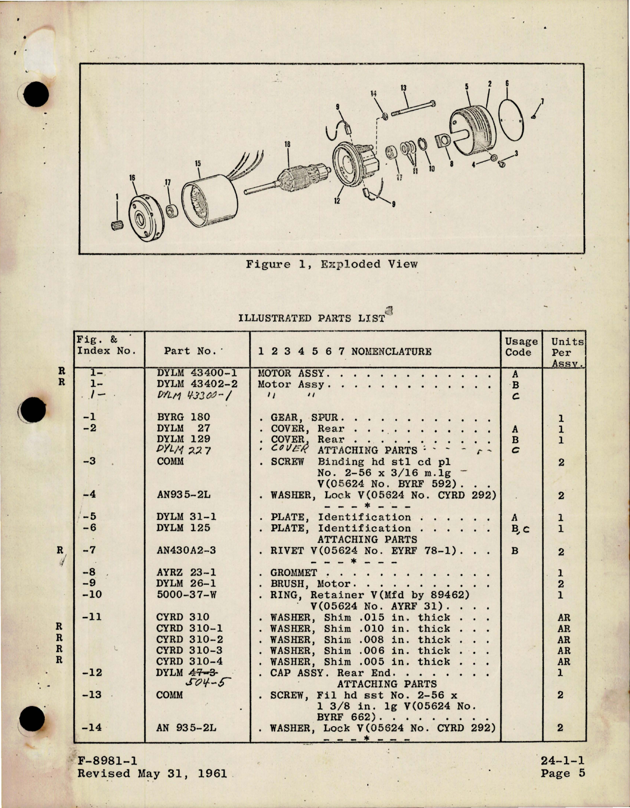Sample page 5 from AirCorps Library document: Overhaul Manual with Parts Breakdown for Motor Assembly - Part 100914