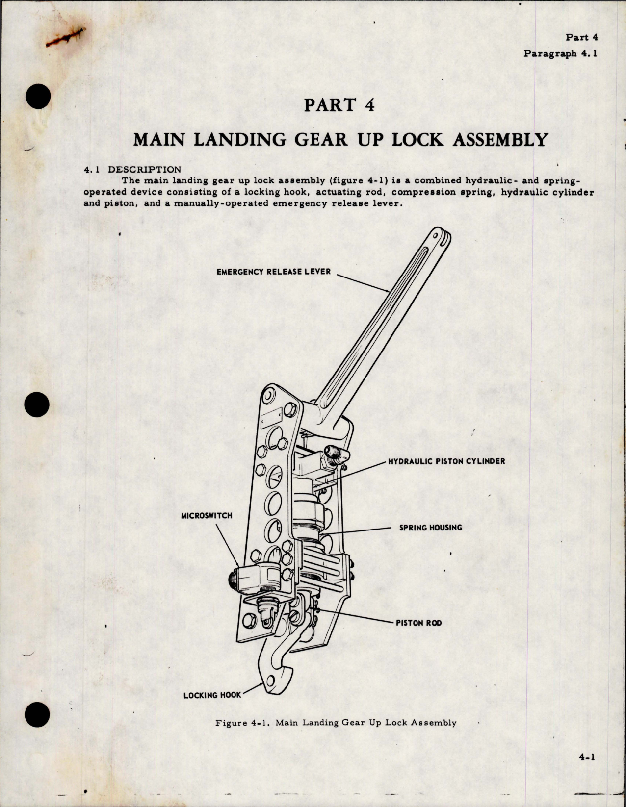 Sample page 1 from AirCorps Library document: Main Landing Gear Up Lock Assembly
