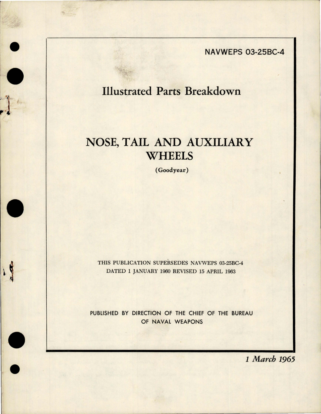 Sample page 1 from AirCorps Library document: Illustrated Parts Breakdown for Nose, Tail and Auxiliary Wheels 