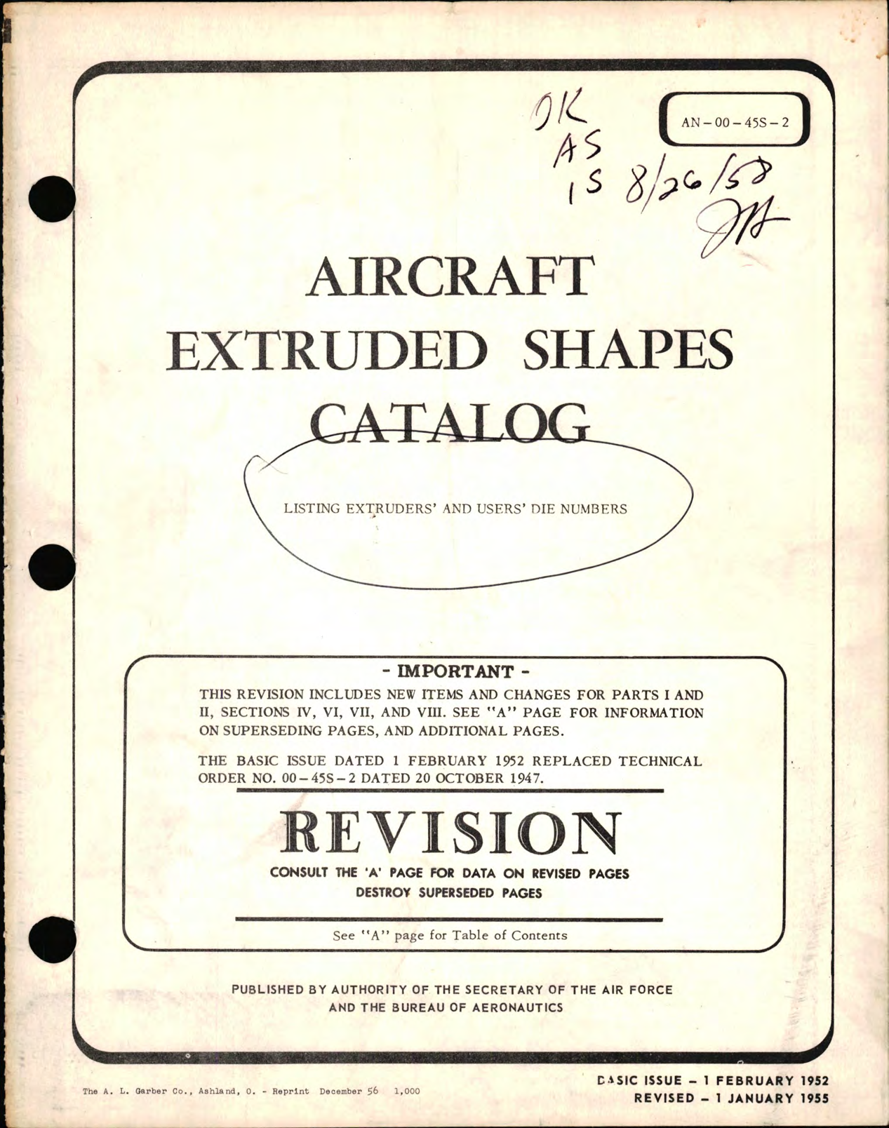 Sample page 1 from AirCorps Library document: Aircraft Extruded Shapes Catalog