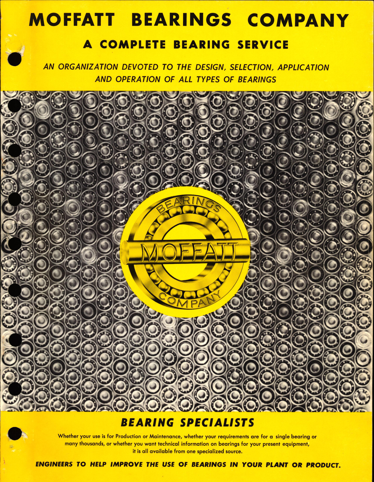 Sample page 1 from AirCorps Library document: Catalog for Moffatt Bearings Company