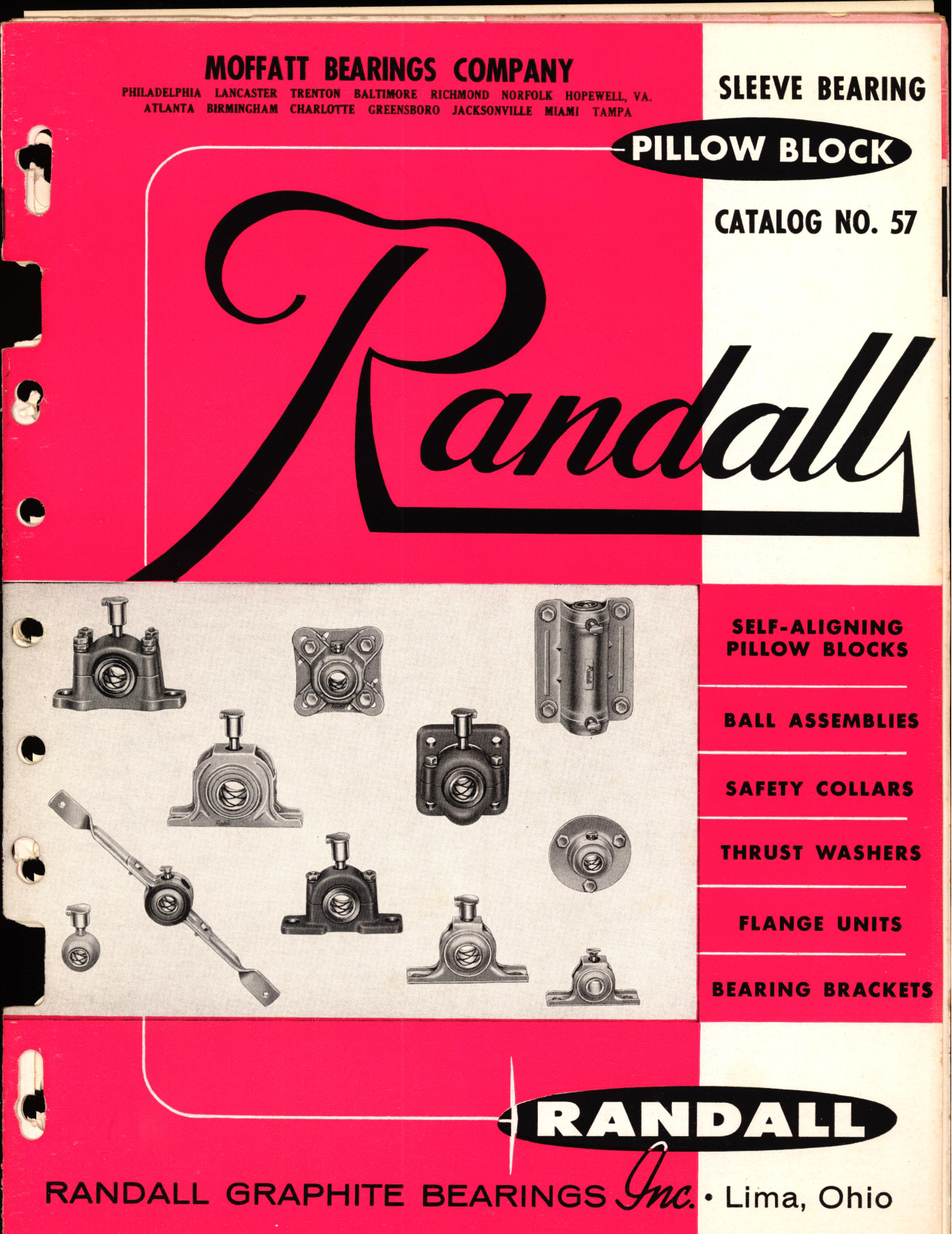 Sample page 1 from AirCorps Library document: Randall Graphite Pillow Block Sleeve Bearings 