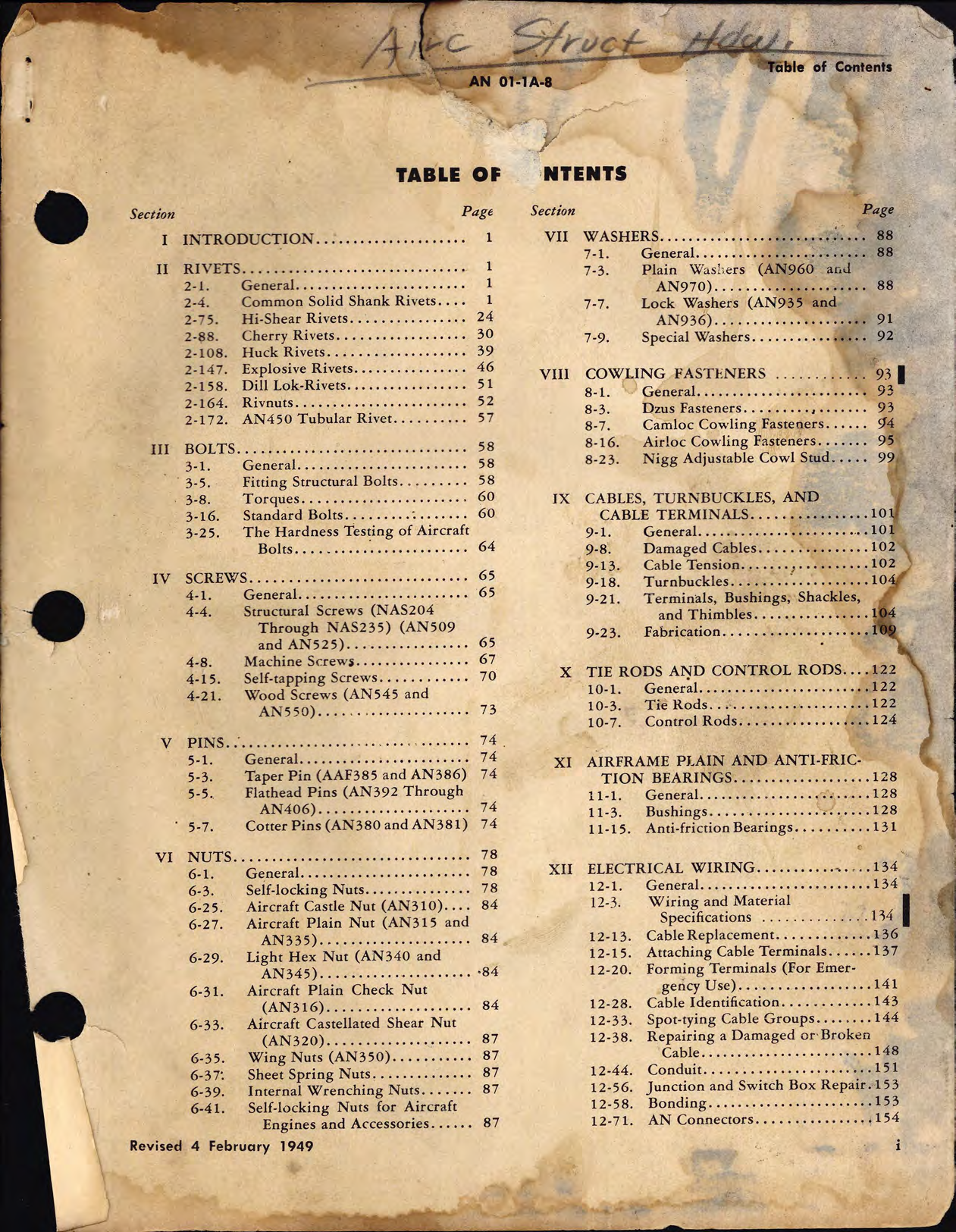 Sample page 1 from AirCorps Library document: Aircraft Structural Hardware