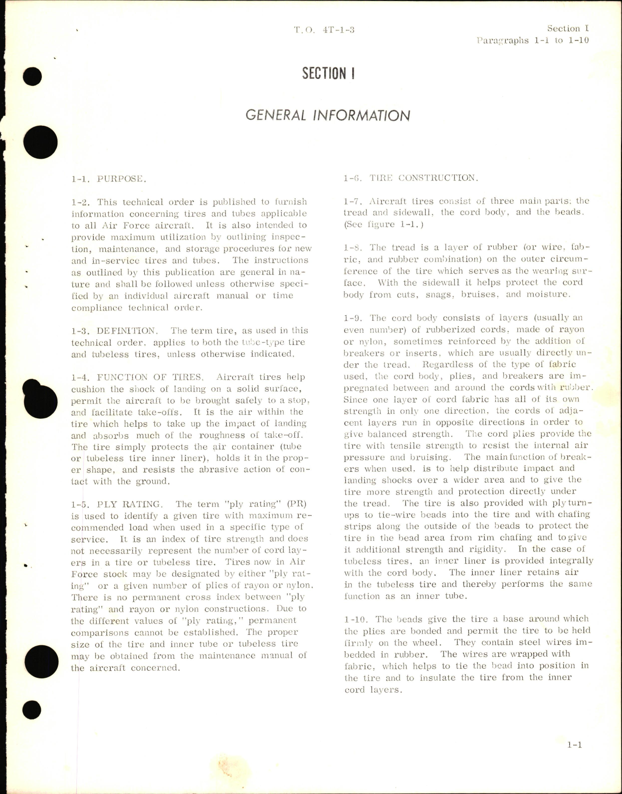 Sample page 9 from AirCorps Library document:  Technical Manual for Inspection, Maintenance Instructions, Storage, & Disposition of Aircraft Tires and Inner Tubes