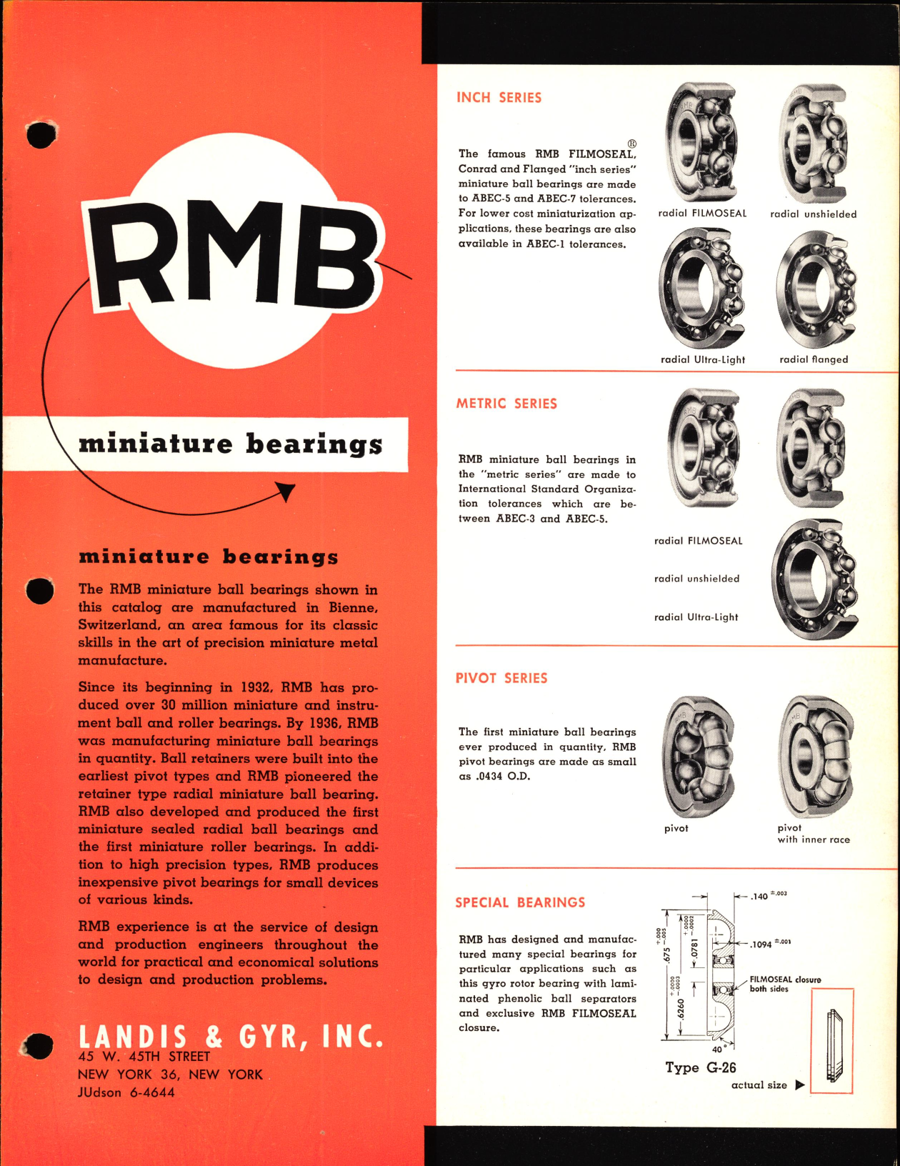 Sample page 1 from AirCorps Library document: RMB Miniature Bearings