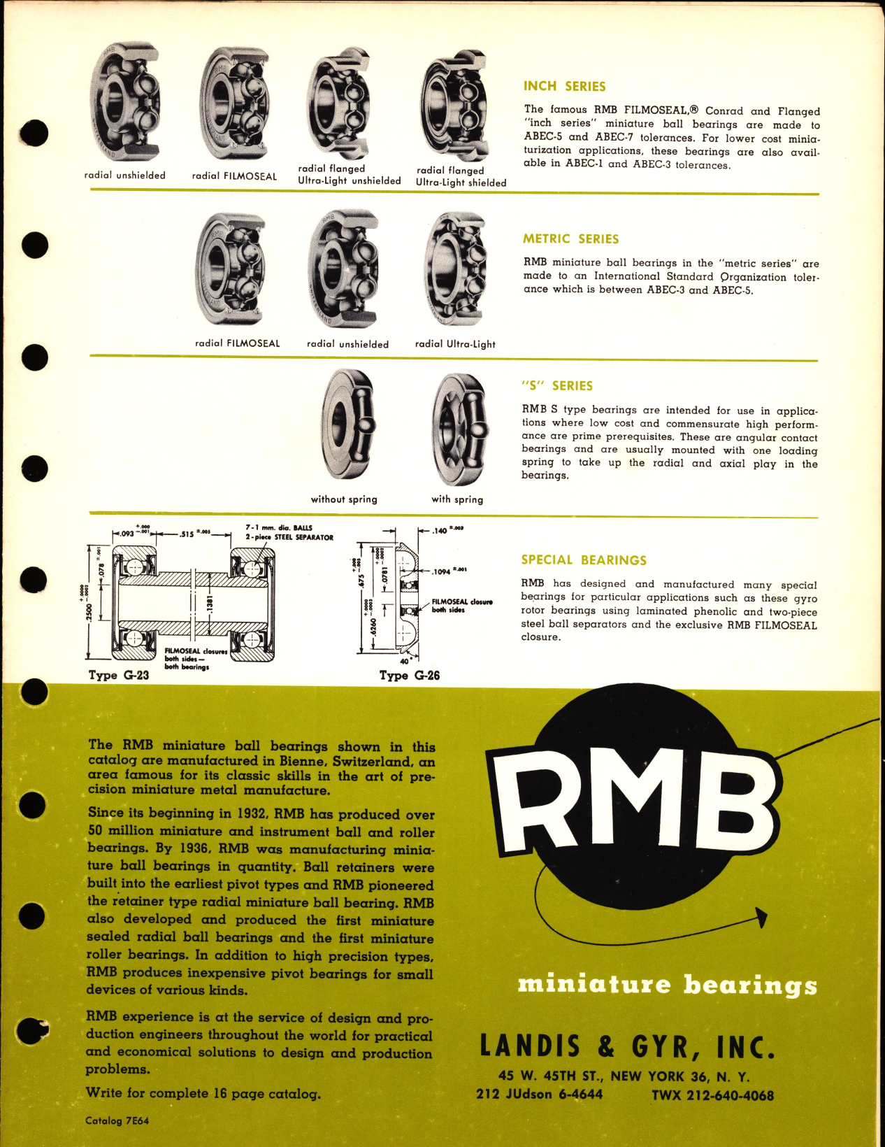 Sample page 1 from AirCorps Library document: RMB Miniature Bearings