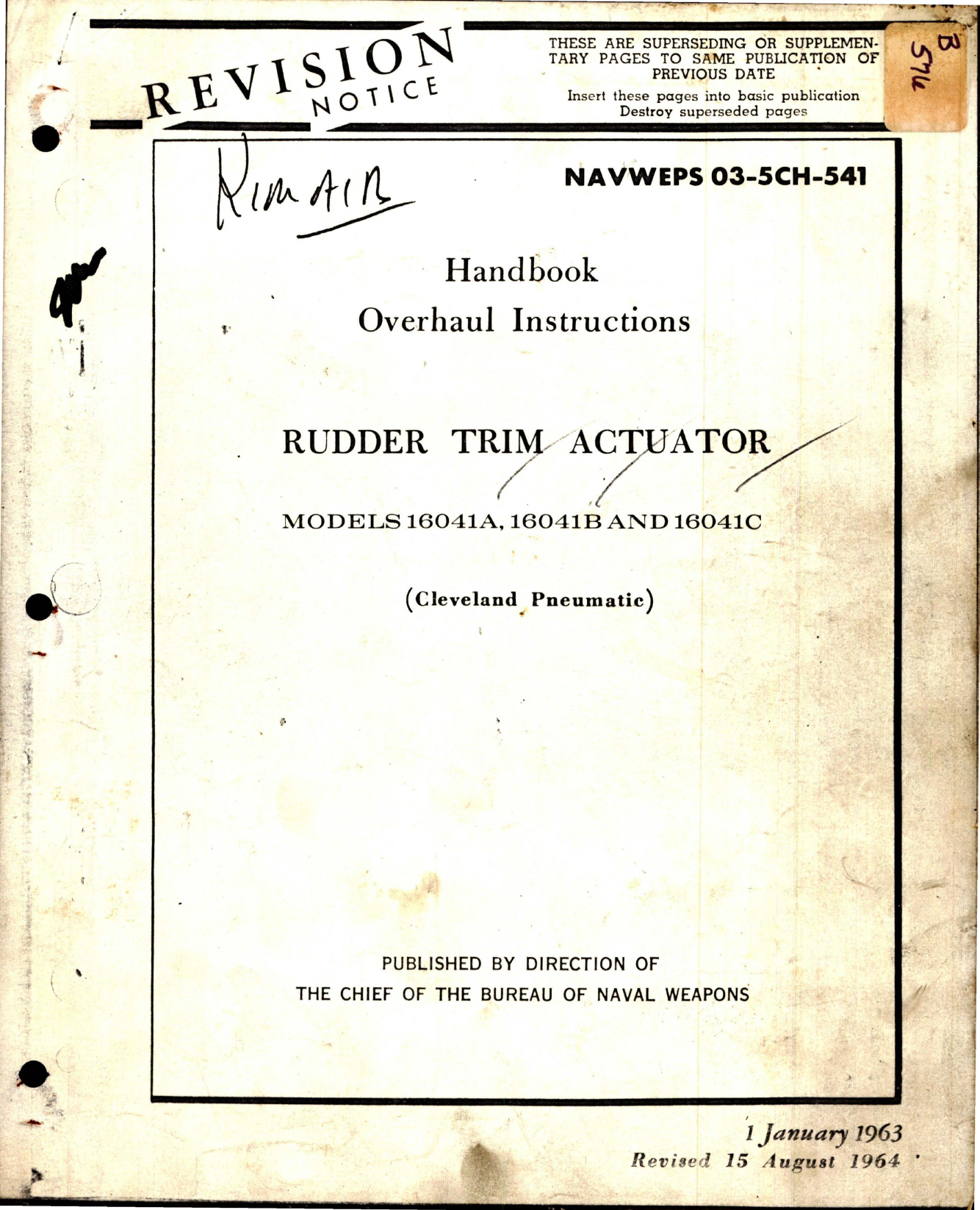 Sample page 1 from AirCorps Library document: Overhaul Instructions for Rudder Trim Actuator