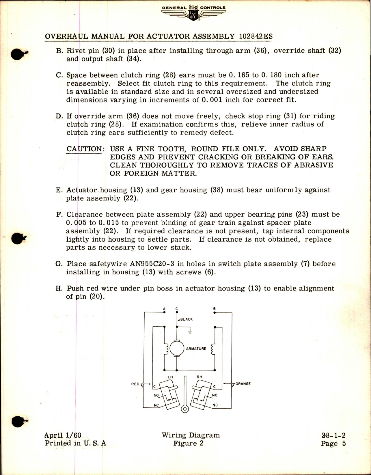 Sample page 5 from AirCorps Library document: Overhaul Manual for Actuator Assembly - 102842ES