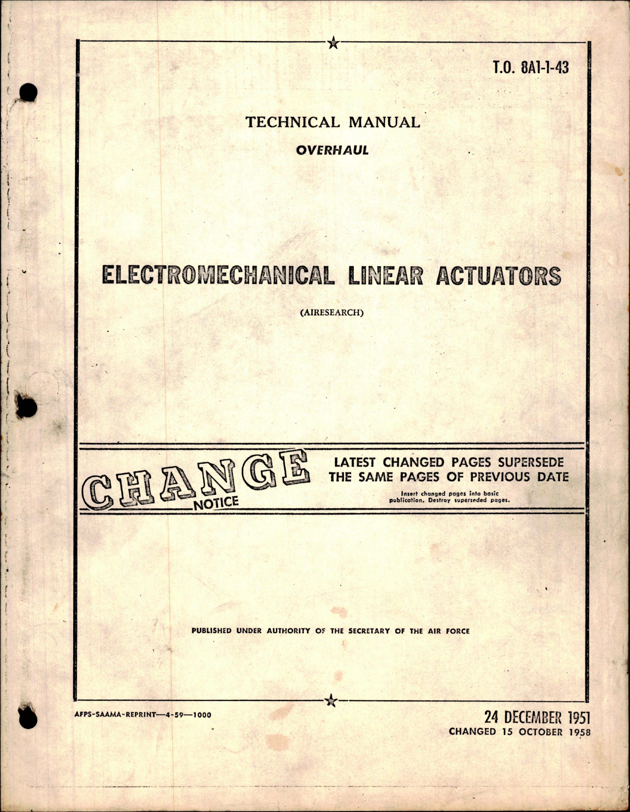 Sample page 1 from AirCorps Library document: Overhaul Instructions for Electromechanical Linear Actuators  - 30902-11