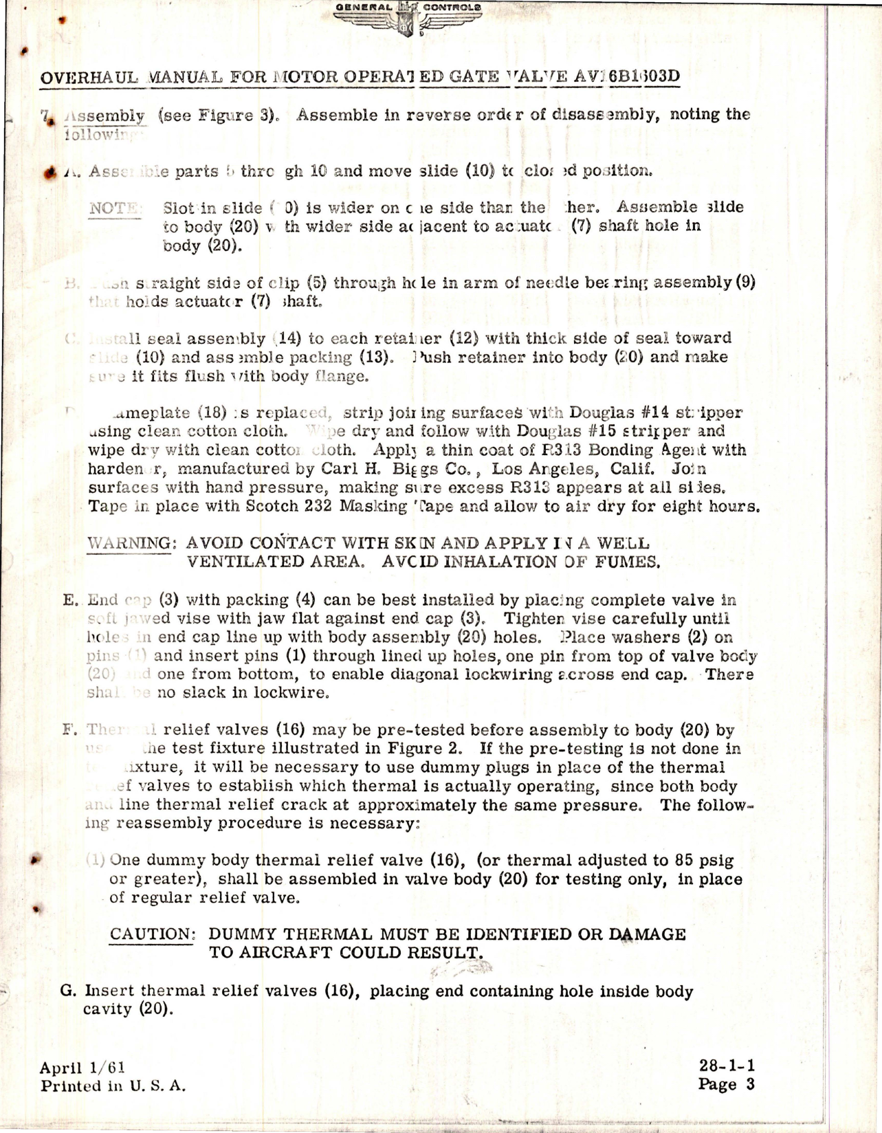 Sample page 7 from AirCorps Library document: Overhaul Manual w Parts Catalog for Motor Operated Gate Valve - AV-16B1603D 