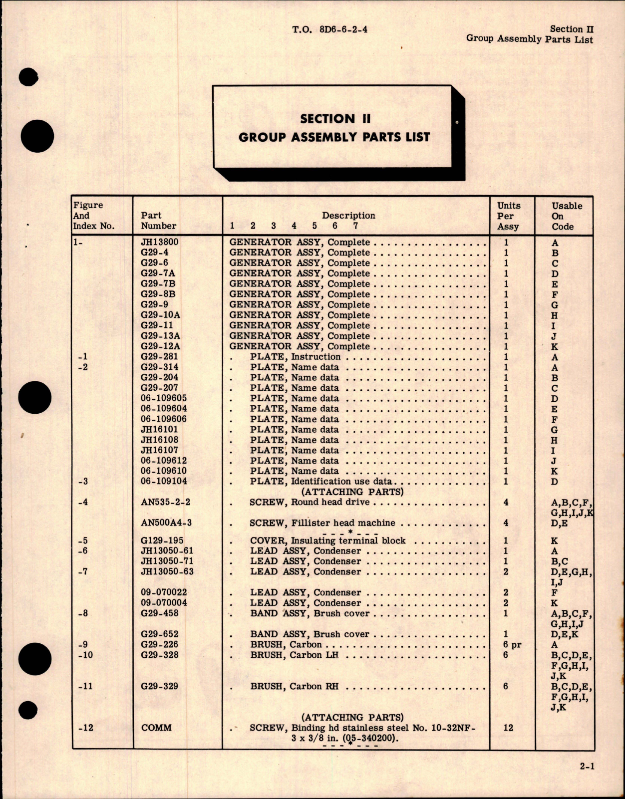 Sample page 7 from AirCorps Library document: Illustrated Parts Breakdown for Generator