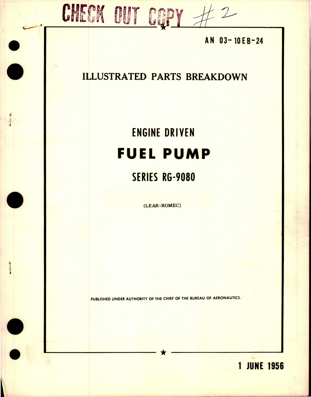 Sample page 1 from AirCorps Library document: Illustrated Parts Breakdown for Engine Driven Fuel Pump - Series RG-9080 