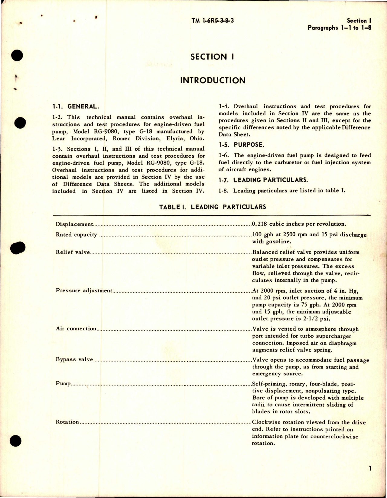 Sample page 5 from AirCorps Library document: Overhaul Instructions and Test Procedures for Engine Driven Fuel Pump - Model RG-9080 - Type G-18 
