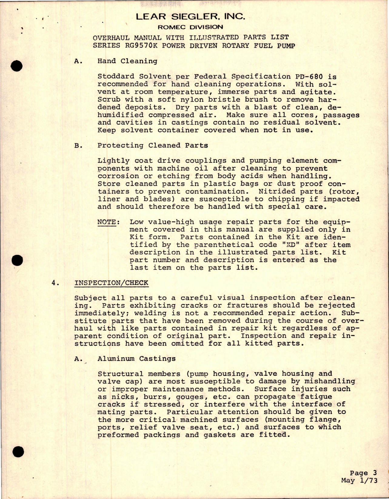 Sample page 7 from AirCorps Library document: Overhaul Manual with Parts List for Power Driven Rotary Fuel Pumps 