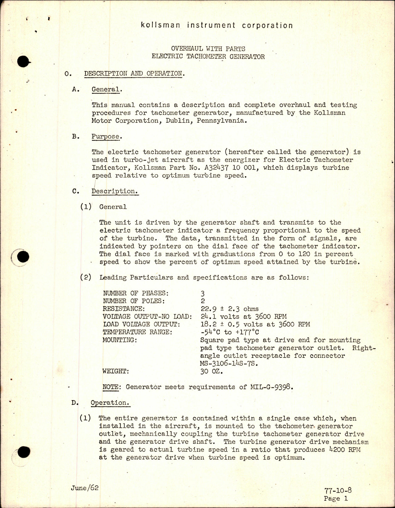 Sample page 5 from AirCorps Library document: Overhaul Instructions with Parts for Electric Tachometer Generator - Parts A28071 11 302 and C28071 11 302