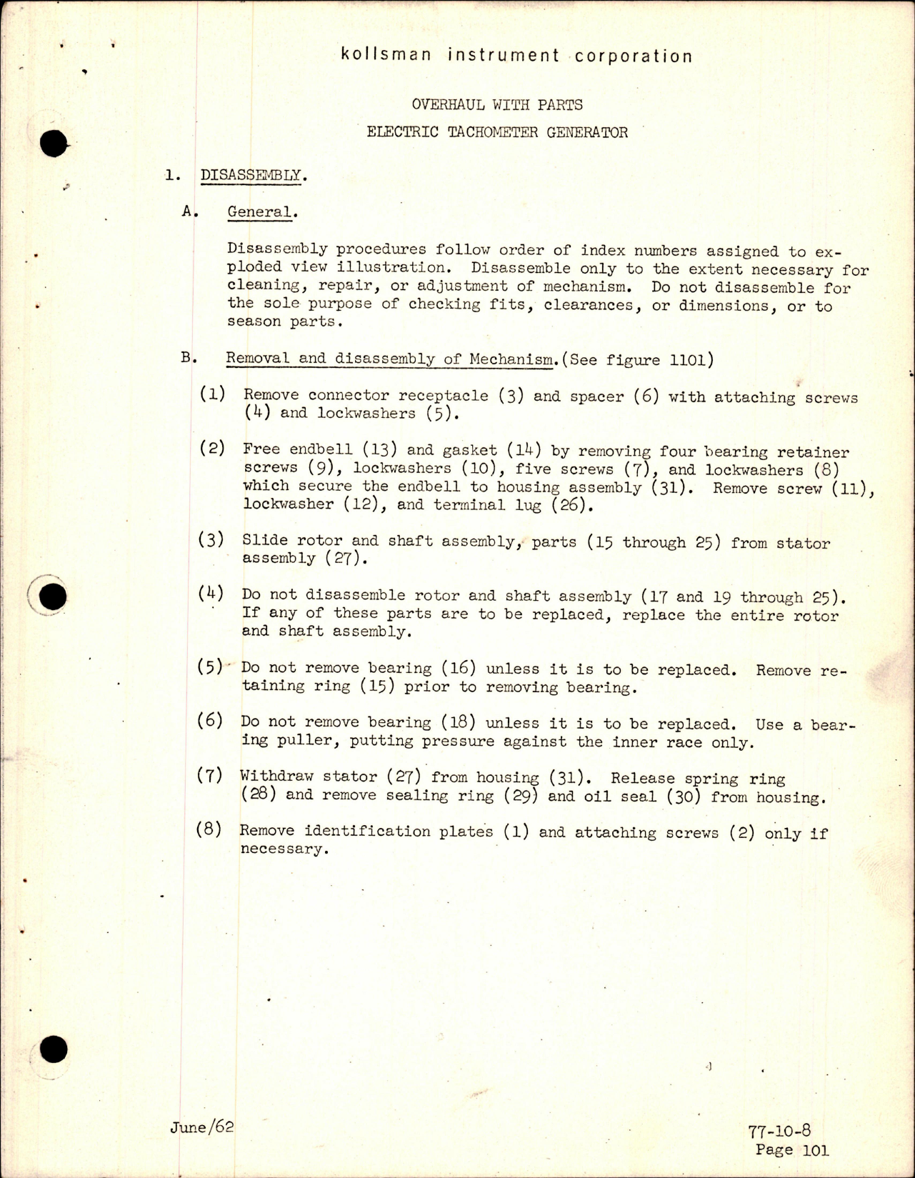 Sample page 7 from AirCorps Library document: Overhaul Instructions with Parts for Electric Tachometer Generator - Parts A28071 11 302 and C28071 11 302