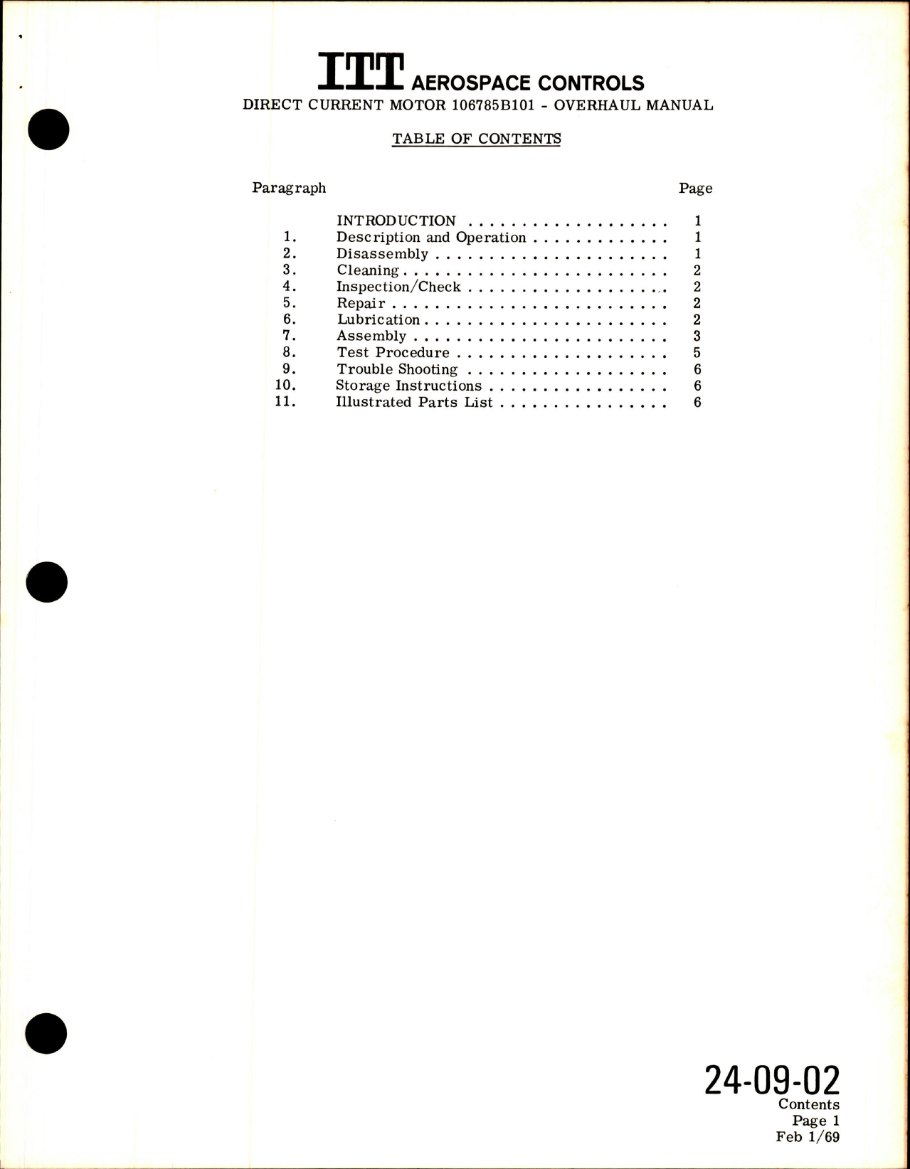 Sample page 5 from AirCorps Library document: Overhaul Manual with Illustrated Parts List for DC Motor Assembly - Part 106785B101 
