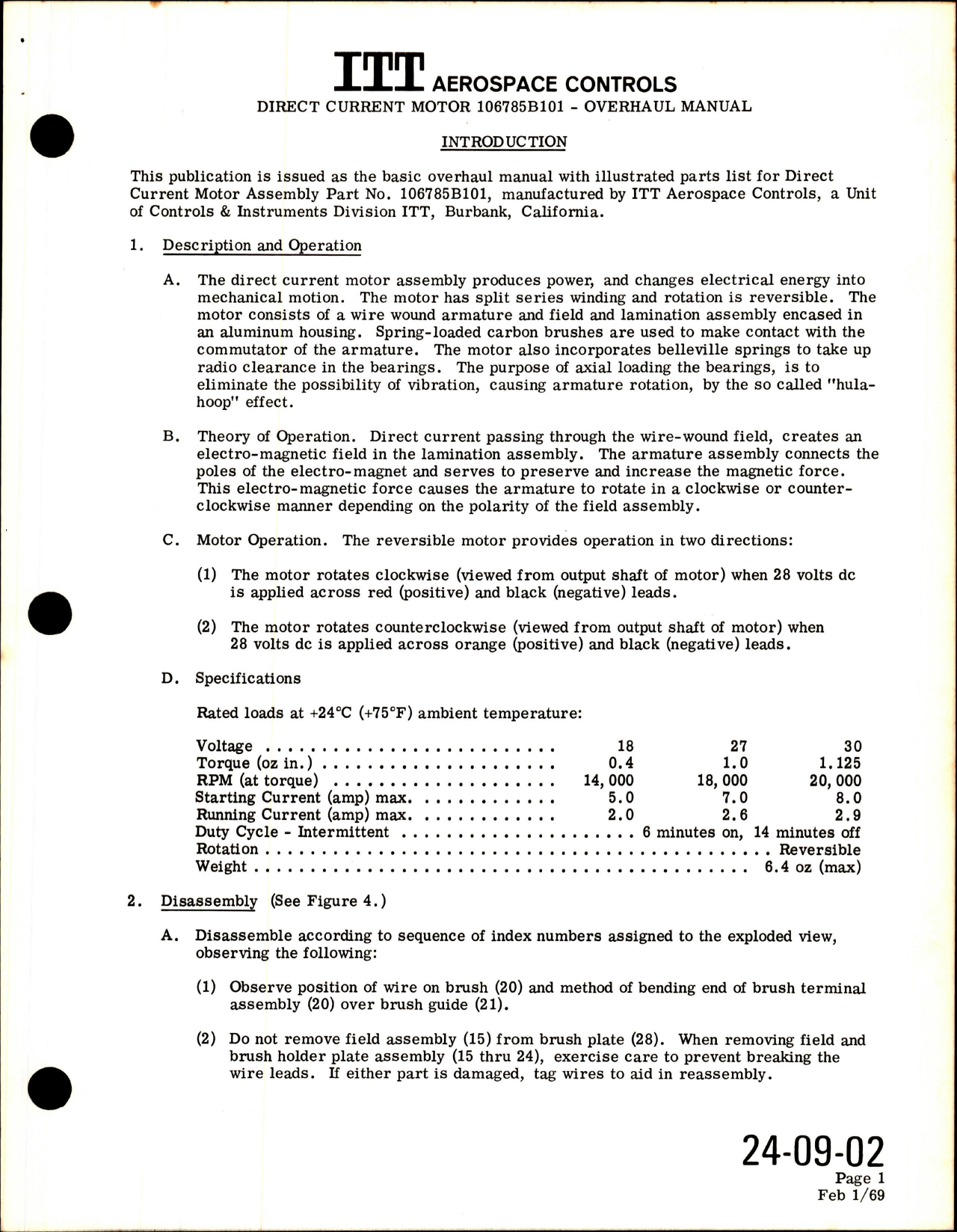 Sample page 7 from AirCorps Library document: Overhaul Manual with Illustrated Parts List for DC Motor Assembly - Part 106785B101 