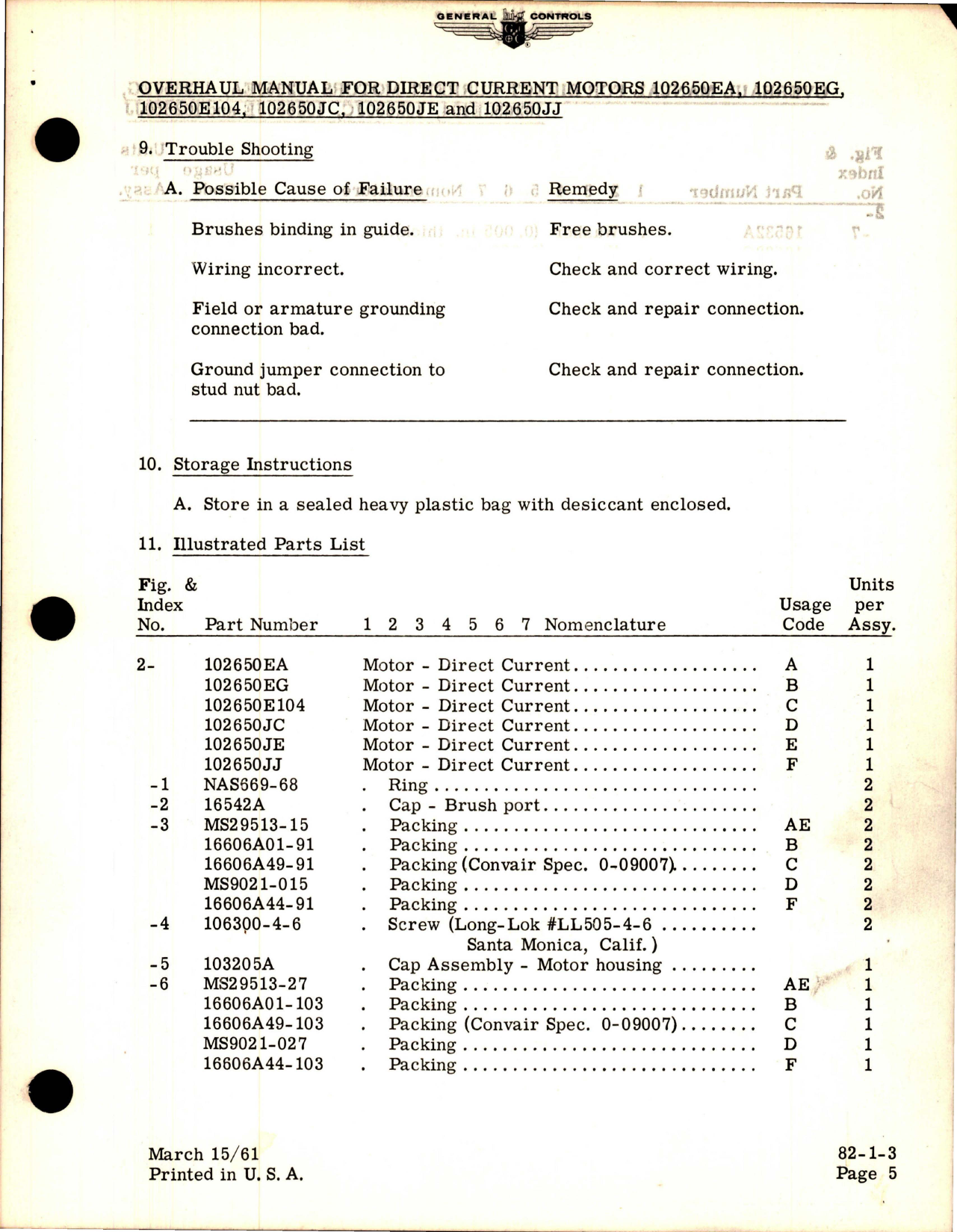 Sample page 5 from AirCorps Library document: Overhaul Manual for Direct Current Motors 