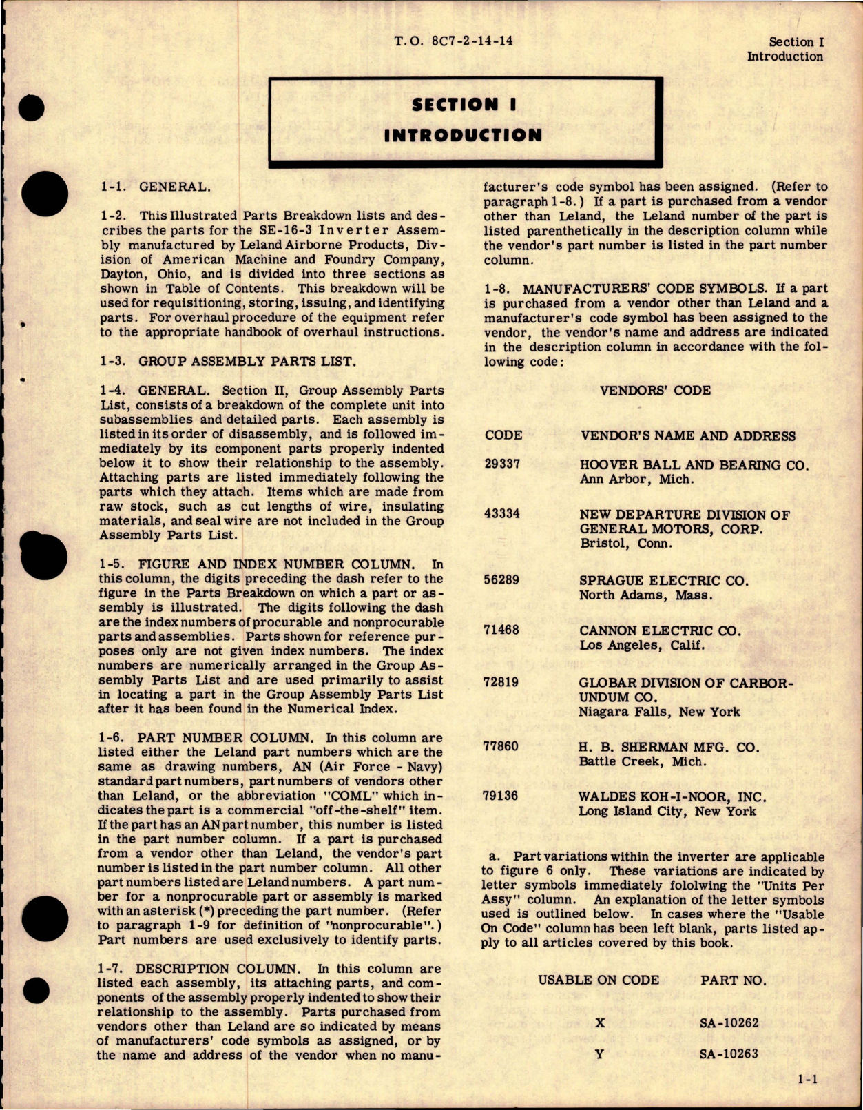 Sample page 5 from AirCorps Library document: Illustrated Parts Breakdown for Inverter Assembly - Part SE-16-3 