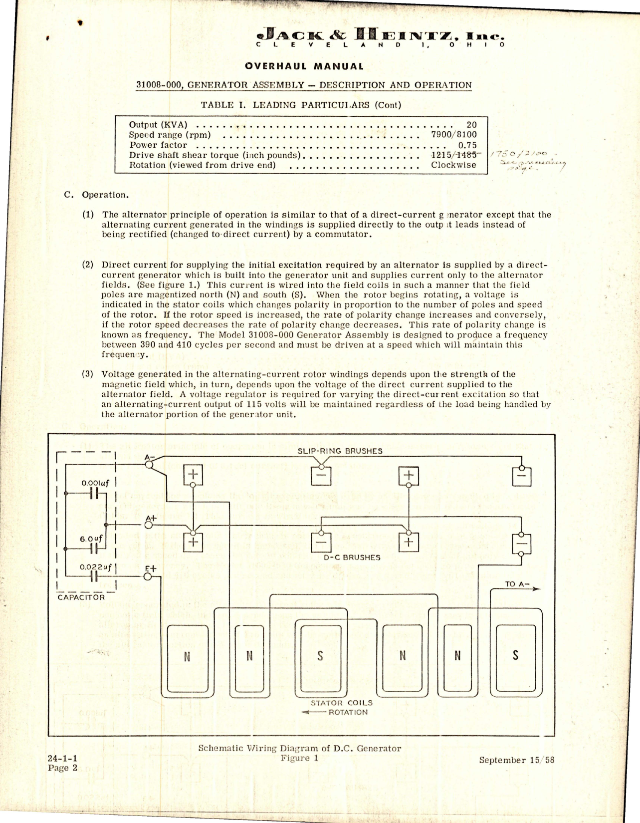 Sample page 7 from AirCorps Library document: Overhaul Manual w Parts List for Generator - Model 31008-000