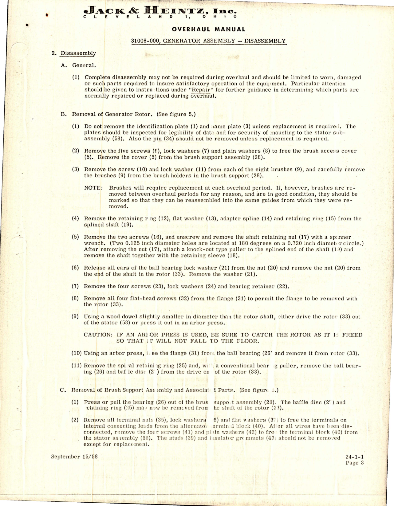 Sample page 9 from AirCorps Library document: Overhaul Manual w Parts List for Generator - Model 31008-000