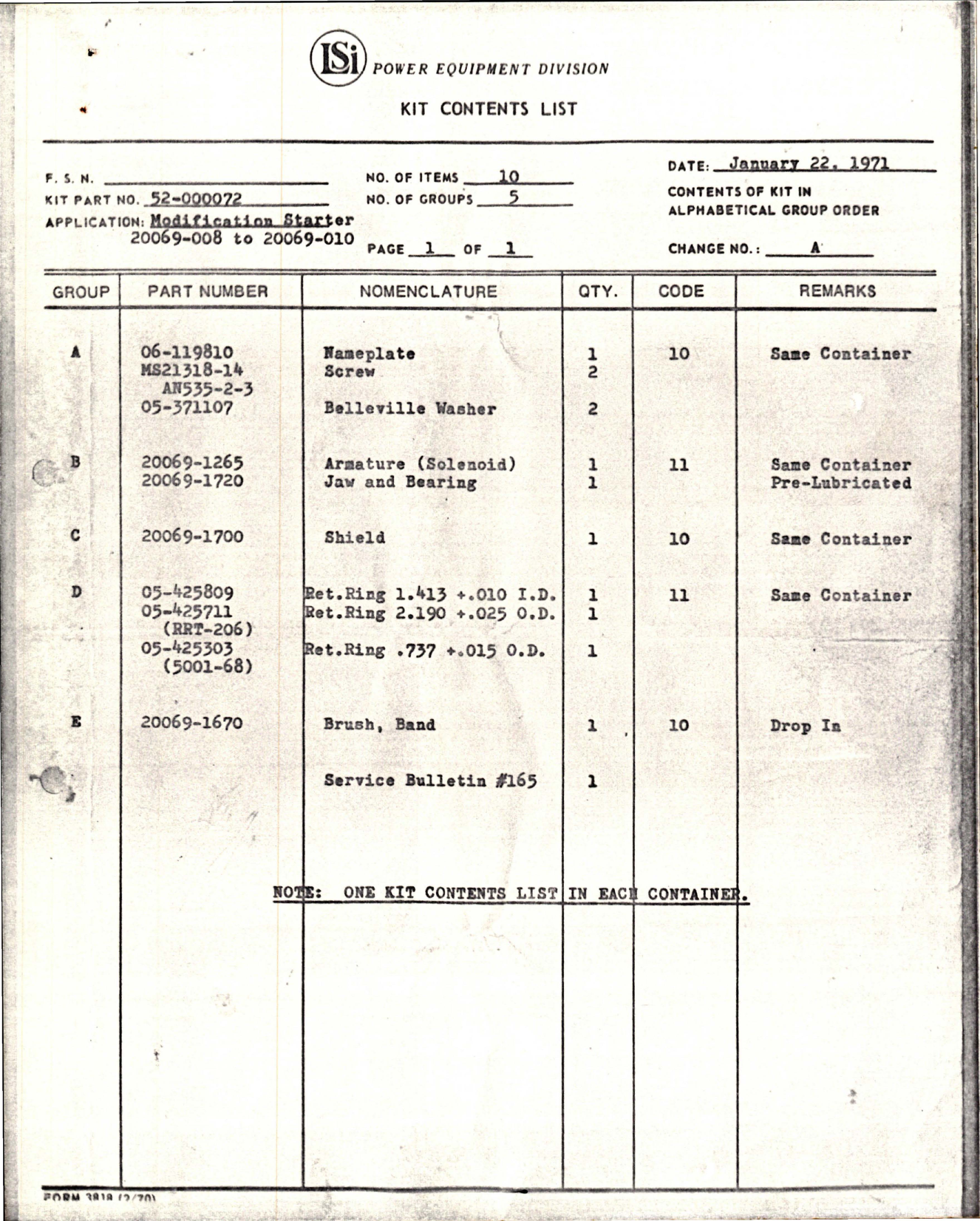 Sample page 5 from AirCorps Library document: Service Bulletin No. 165 for Modification of Electrical Power 