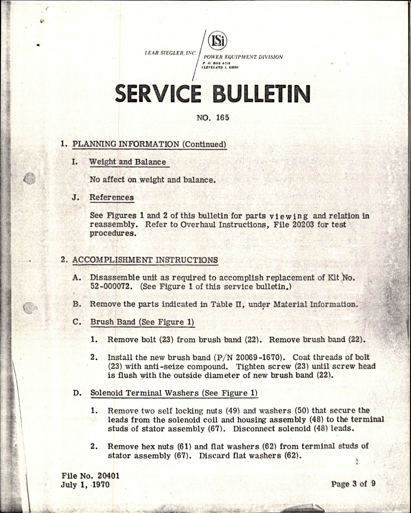 Sample page 7 from AirCorps Library document: Service Bulletin No. 165 for Modification of Electrical Power 