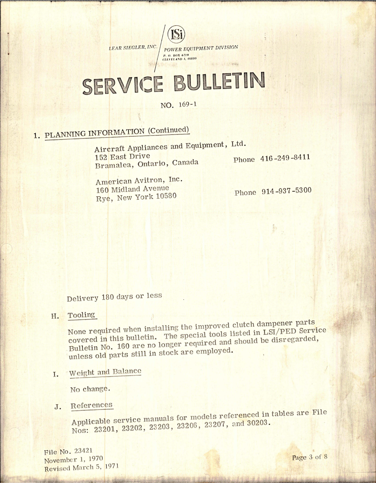 Sample page 5 from AirCorps Library document: Service Bulletin No. 169-1 for DC Generator and Starter Generators - Usage of New Clutch Dampener and Back Plate Assemblies