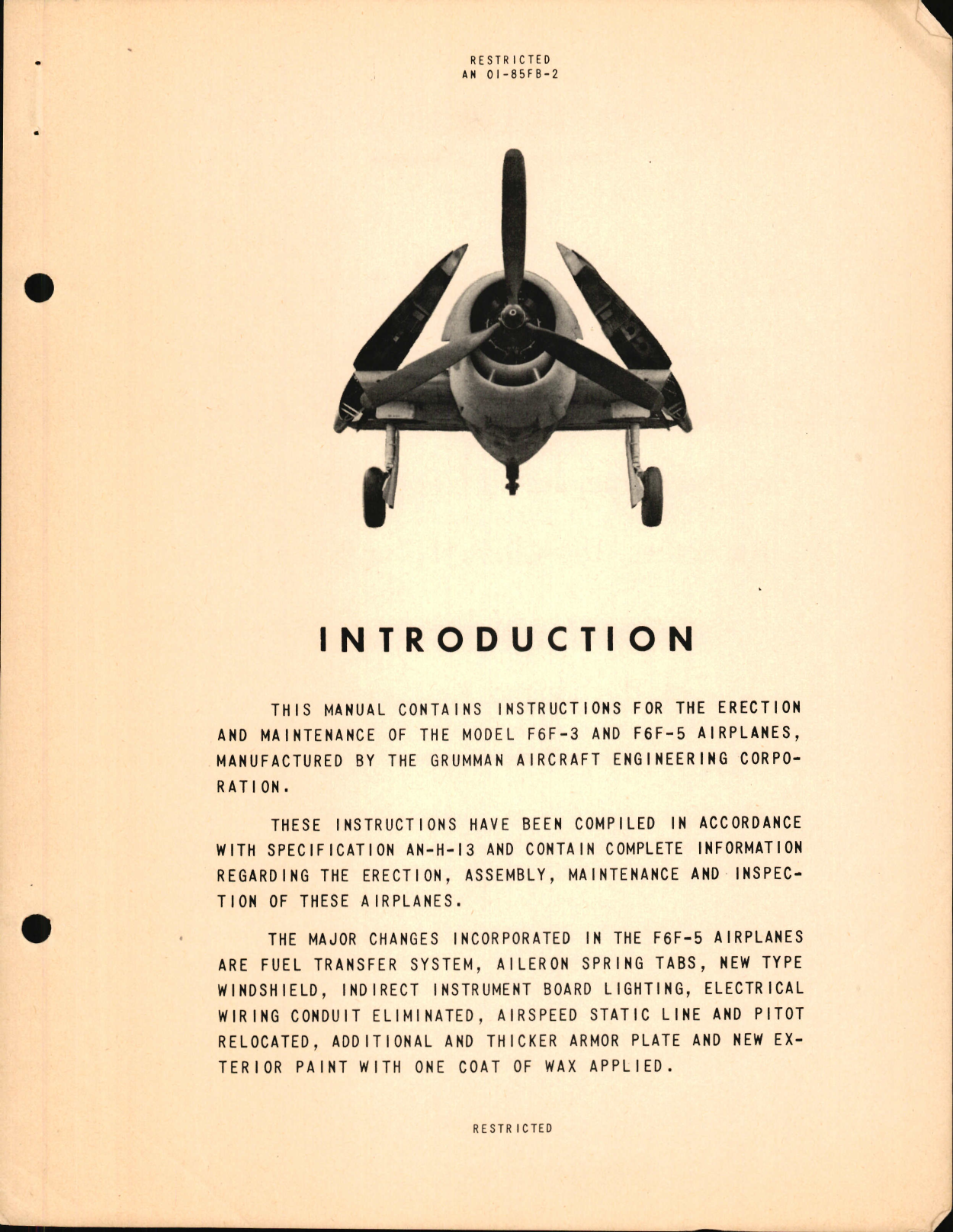 Sample page 7 from AirCorps Library document: Erection and Maintenance Instructions for F6F-3, F6F-3N, F6F-5, and F6F-5N