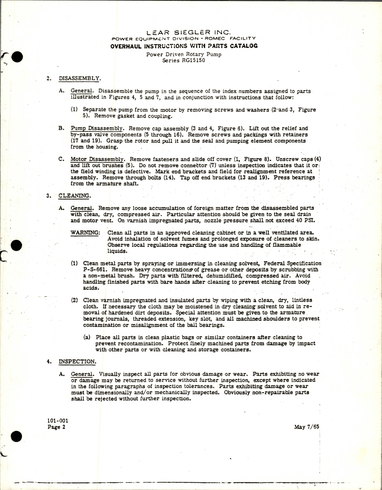 Sample page 9 from AirCorps Library document: Overhaul Instructions with Parts Catalog for Power Driven Rotary Fuel Transfer Pump - Model RG15150 