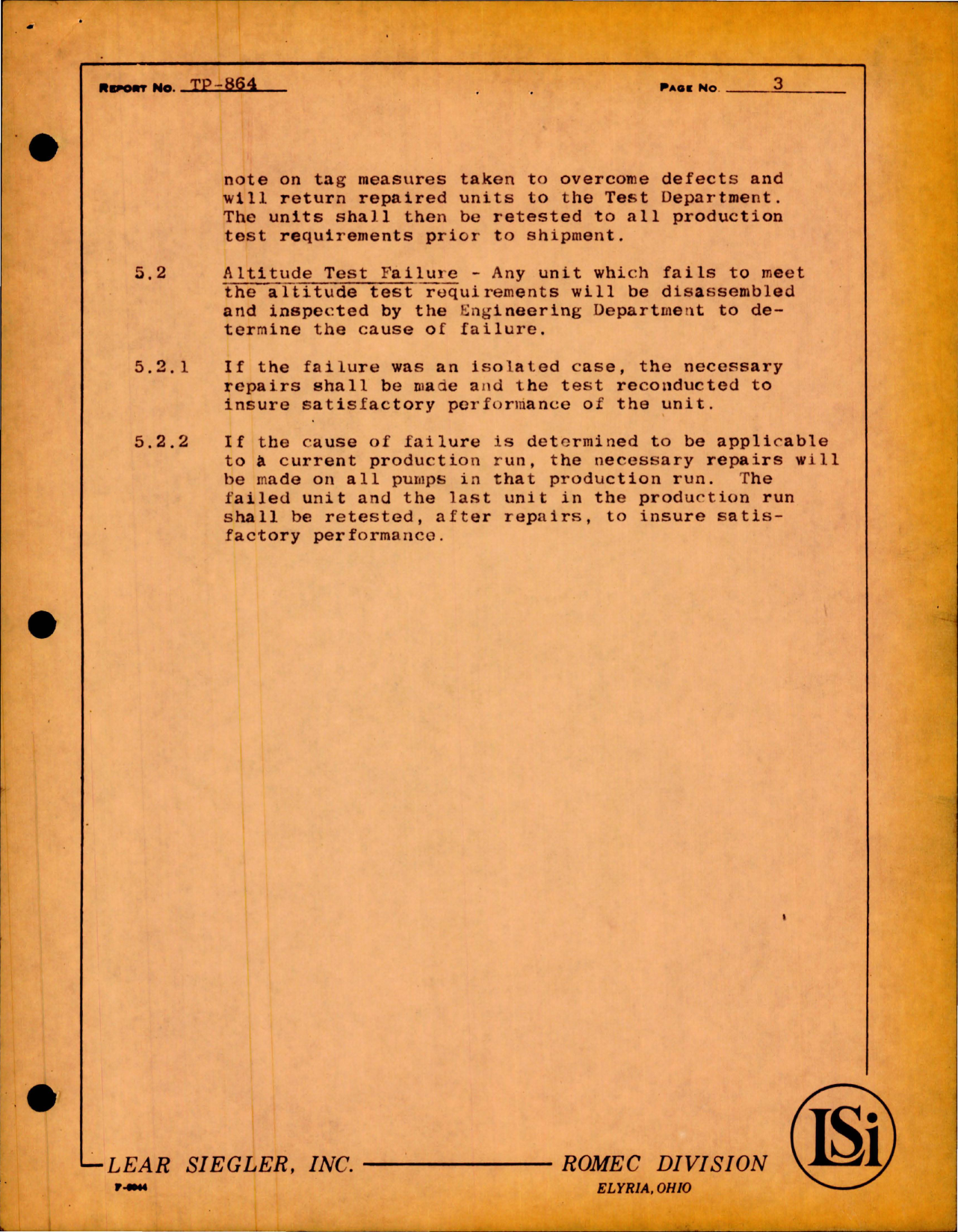 Sample page 5 from AirCorps Library document: Production Test Procedure for Motor Driven Submerged Fuel Booster Pump - Model RR52270 